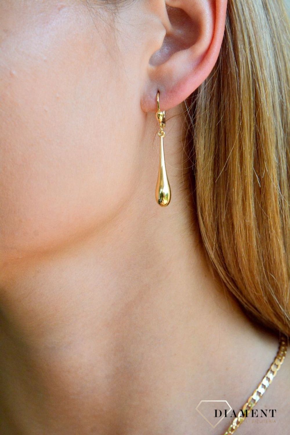 Złote kolczyki damskie 375 wiszące klasyczne sopelki KL 6534 375 (1).jpg